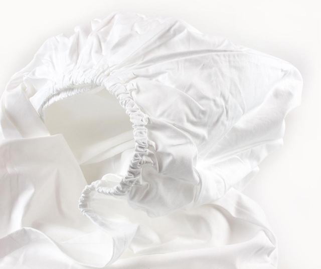 Burrato White Percale Gumis lepedő 180x200 cm