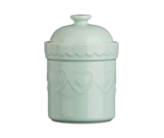 Recipient cu capac Pastel Hearts Green 1.5 L