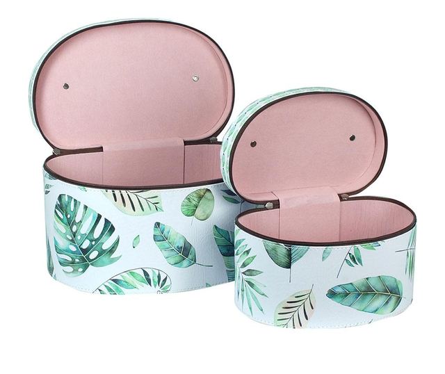 Комплект 2 кутии с капак Tropical Leaf