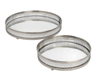 Комплект 2 подноса за сервиране Nickel Circular