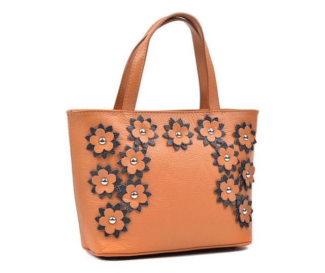 Дамска чанта Flora Cognac