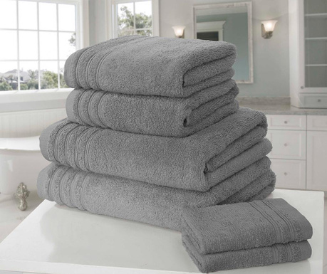 Zestaw 6 ręczników kąpielowych So Soft Charcoal