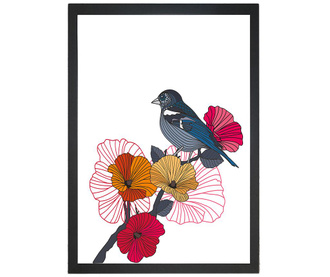 Geometric Bird on Flower Kép 24x29 cm