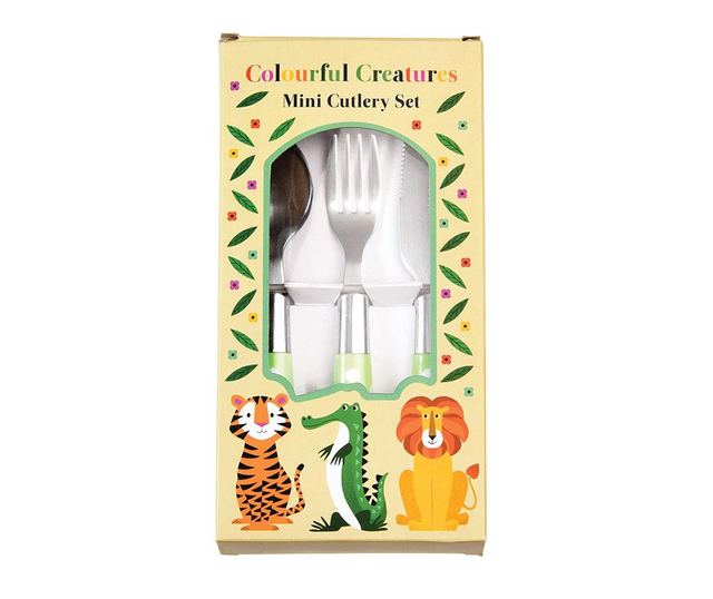 Детски комплект прибори за хранене 3 части Colourful Creatures