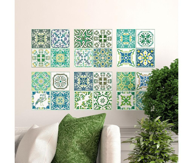 Комплект 12 стикера Turkish Green Mosaic