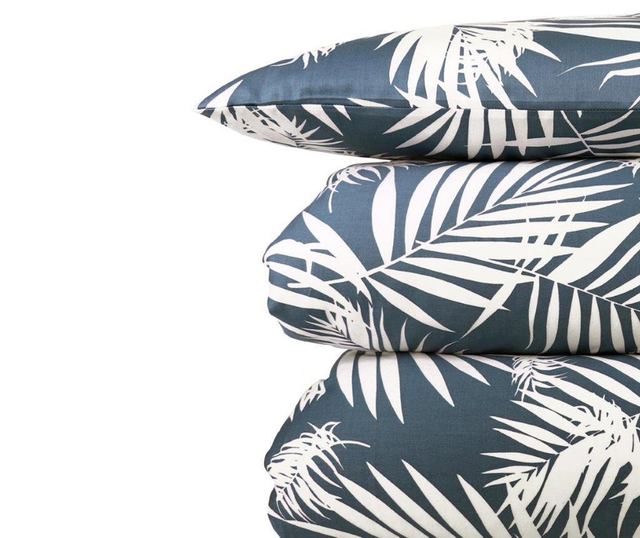 Спален комплект Single Satin Palm Beach Navy Blue