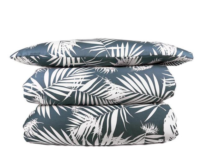Спален комплект Single Satin Palm Beach Navy Blue