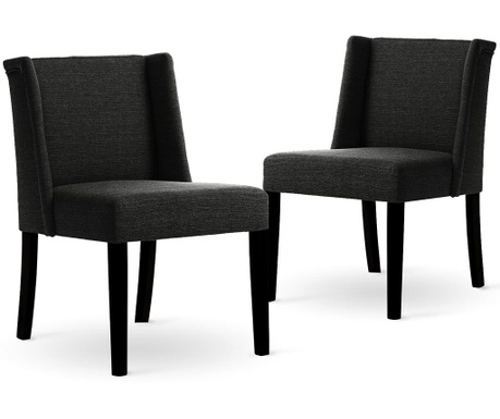 Set 2 scaune Ted Lapidus Maison, Zeste Black Noir, negru, 65x56x96 cm