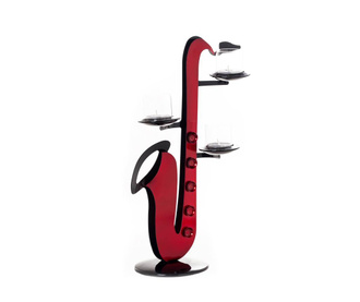 Suport pentru lumanari Satellite Saxophone Black Red