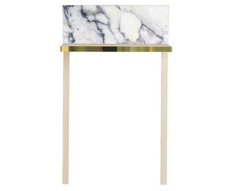 RESIGILAT Consola Surdic, Gliss White Marble, lemn de pin, 50x20x84 cm