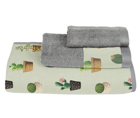 Zestaw 3 ręczniki kąpielowe Cactus