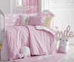 Zaščita za otroško posteljico Clouds Pink 40x210 cm