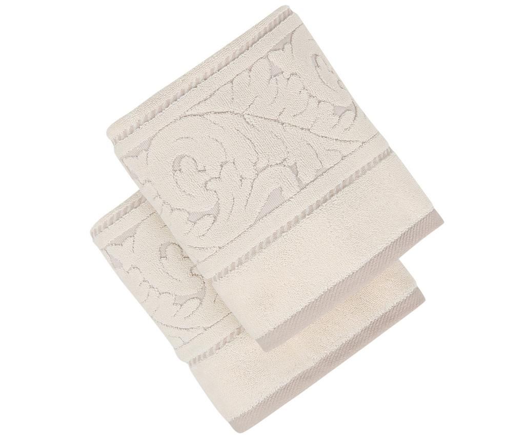 Sada 2 krémových osušek Sultan 50x90 cm - 2