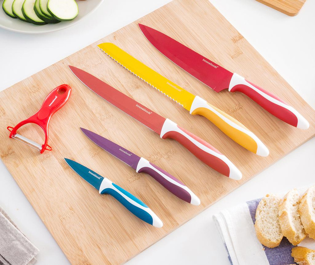 Комплект 5 ножа и белачка за зеленчуци Alissa