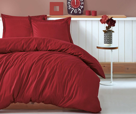 Спално бельо King Satin Stripe Claret Red