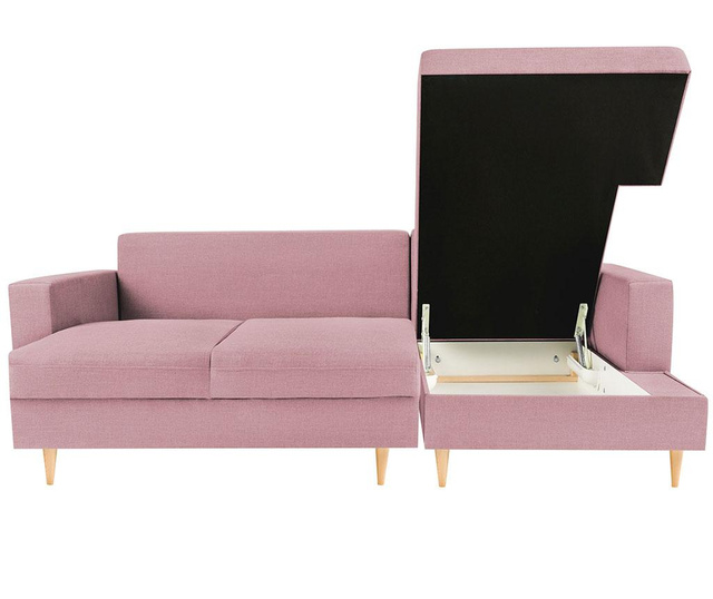 Разтегателен десен ъглов диван Iris Pink