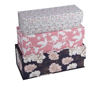 Комплект 3 кутии с капак Peonies Cigar