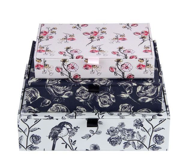 Комплект 3 кутии с капак Romantic Florals