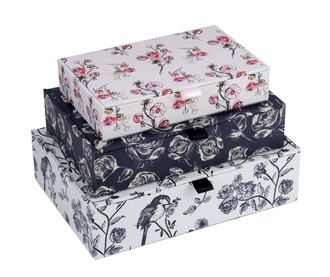 Комплект 3 кутии с капак Romantic Florals