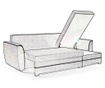Obojestranska in raztegljiva kotna sedežna garnitura Symi Light Grey Malbo