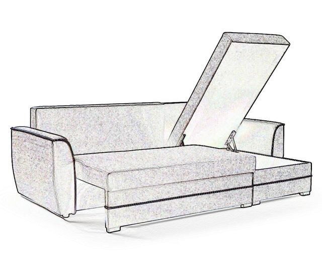 Разтегателен ъглов диван Symi Anthracite Malbo