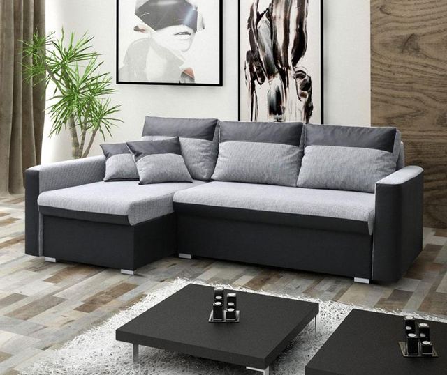 Разтегателен ляв ъглов диван Flavio Eternity Black