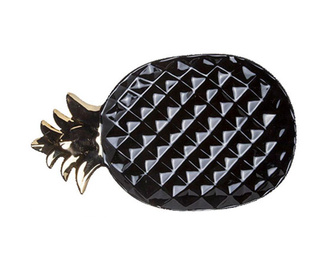 Dekorativni servirni krožnik Pineapple Black L