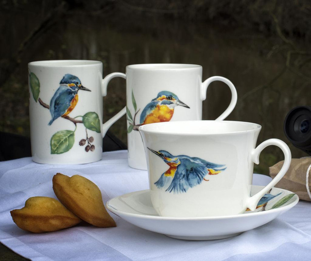 Set - skodelica in krožniček Kingfisher
