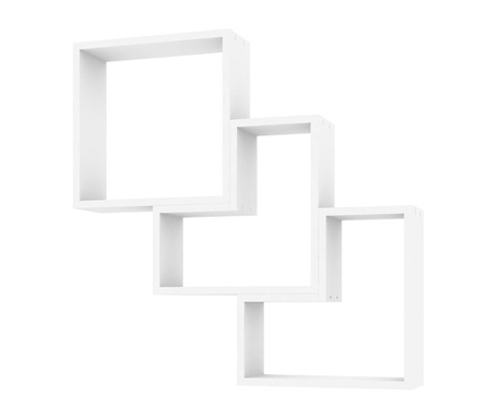 RESIGILAT Raft de perete Elegance, Tilia White, PAL melaminat, 84x84x15 cm, alb