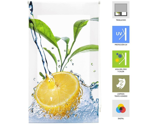 Jaluzea tip rulou Blindecor, Lemon Freshness, poliester imprimat digital, 180x250 cm