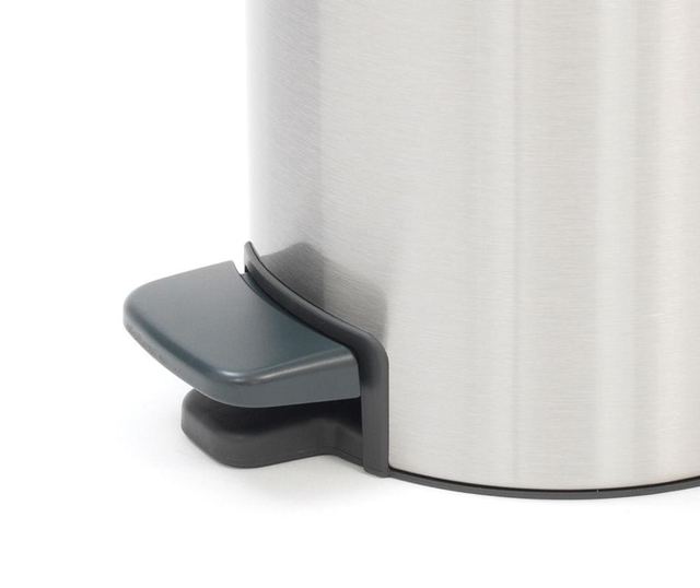 Кош за отпадъци с капак и педал Fingerprint Proof Matt Steel 3 L