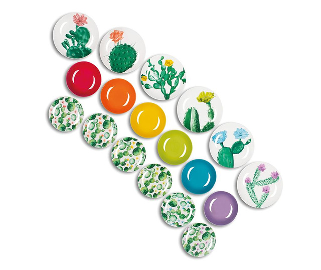 Set de masa 18 piese Excelsa, Color Cactus, portelan