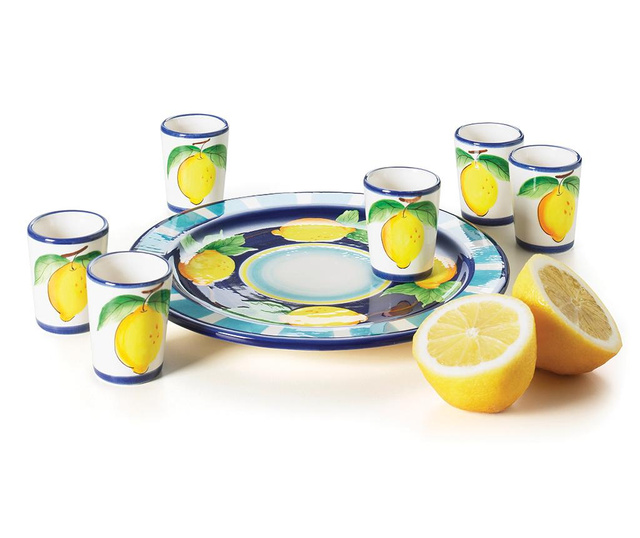 Set 6 čaša i pladanj Positano Limoncello