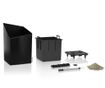 Комплект саксия с напоителна система и поставка Cursivo Black Gloss S