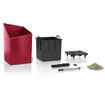 Комплект саксия с напоителна система и поставка Cursivo Scarlet Gloss S