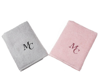 Set 2 kupaonska ručnika Nadine Grey Pink 50x90 cm