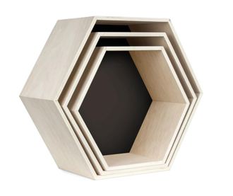 Комплект 3 стенни рафта Hexagonos Black