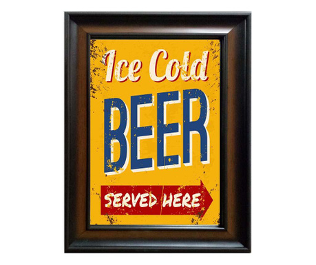 Tablou Tablo Center, Ice Cold Beer, canvas din bumbac imprimat, 80x110 cm