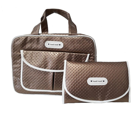 Σετ τσάντα και αναδιπλούμενο στρώμα για αλλαγή πανών Dots Brown