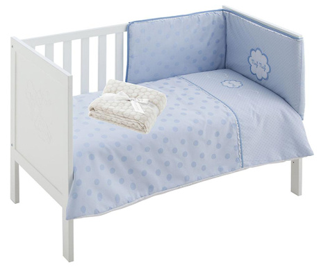 Set - otroška posteljica in dodatki Tres Chic Blue