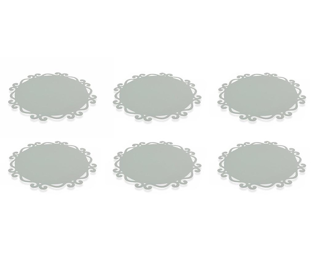 Set 6 suporturi farfurii Dorian Round Grey 44 cm