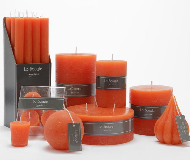 Комплект 12 свещи Dario Orange