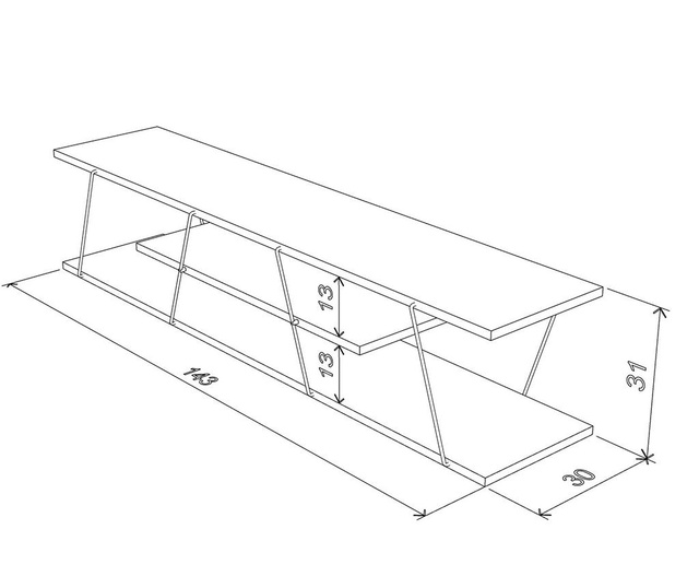 Комода TV Tars Walnut Yellow