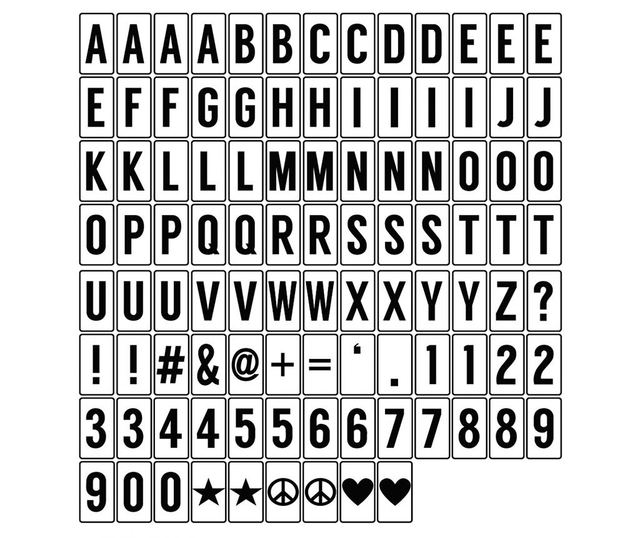 Светеща табела с 100 символа Fun Life White