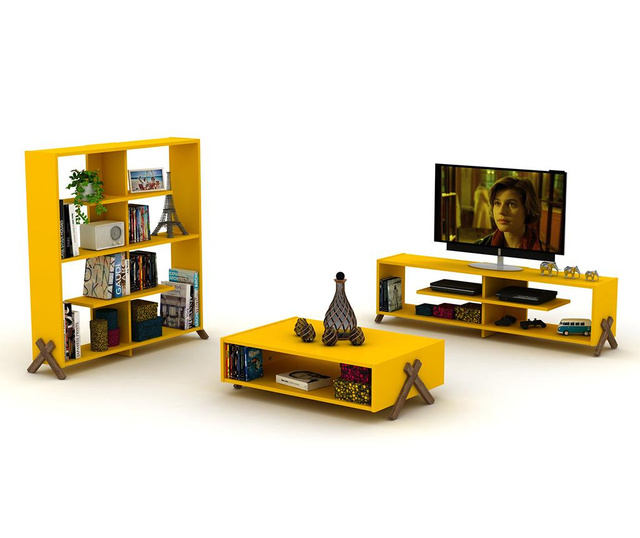 Biblioteca Kipp Walnut Yellow