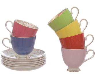 Сервиз 6 чашки и 6 чинийки Tea Flowers