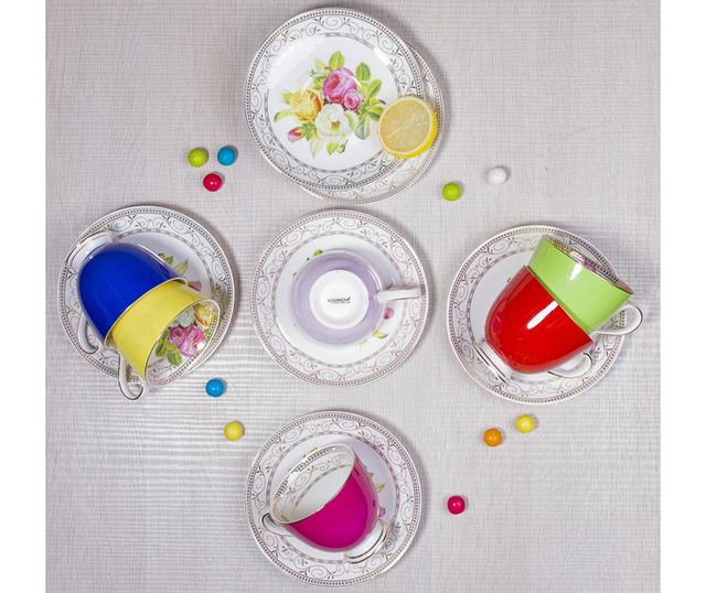 Сервиз 6 чашки и 6 чинийки Tea Flowers