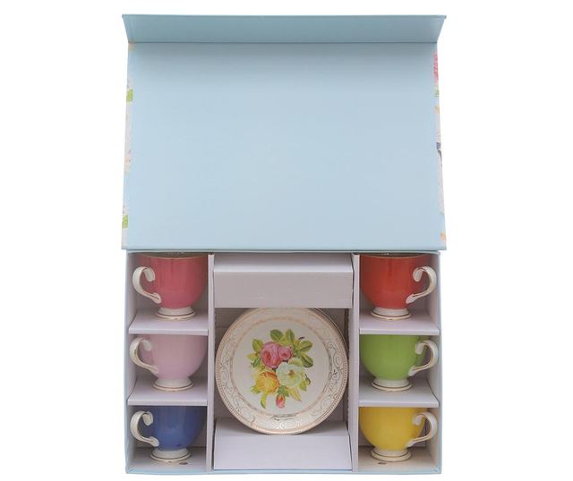 Сервиз 6 чашки и 6 чинийки Tea Flowers