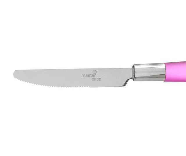 Комплект прибори за хранене 24 части Rubber Fuchsia