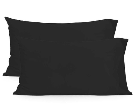 Set 2 jastučnice Basic Black 50x80 cm
